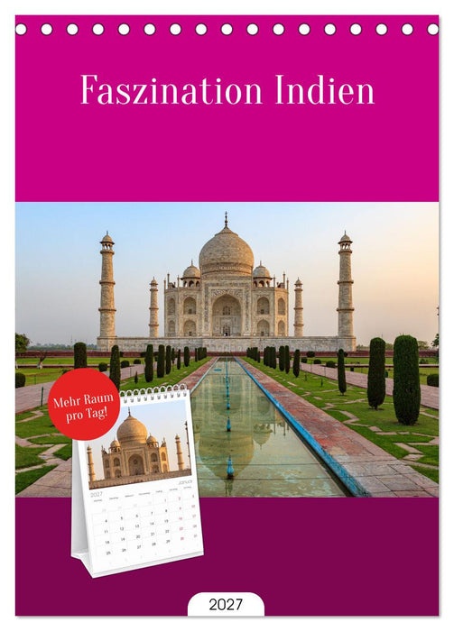 Faszination Indien (CALVENDO Tischplaner A5H 2027)