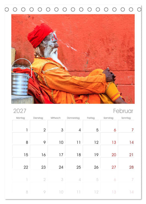 Faszination Indien (CALVENDO Tischplaner A5H 2027)