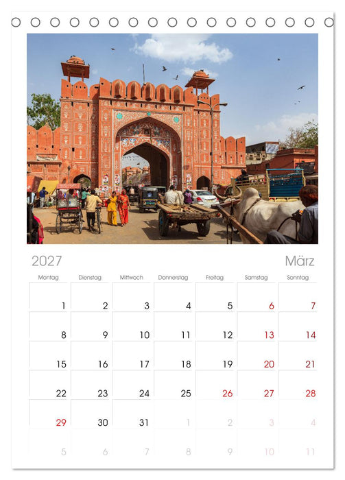 Faszination Indien (CALVENDO Tischplaner A5H 2027)