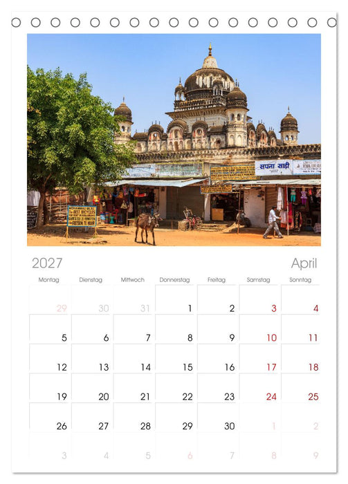 Faszination Indien (CALVENDO Tischplaner A5H 2027)