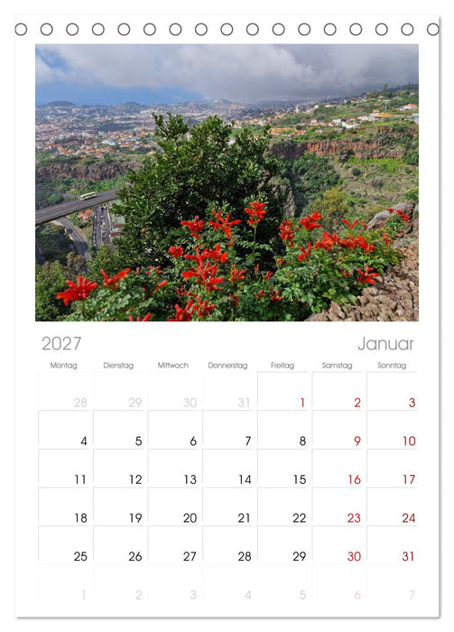 Frühlingstraum Madeira (CALVENDO Tischplaner A5H 2027)
