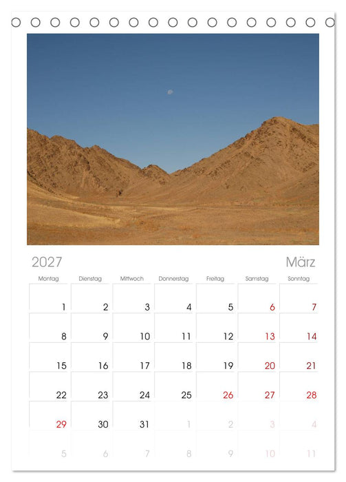 Wüste Gobi (CALVENDO Tischplaner A5H 2027)