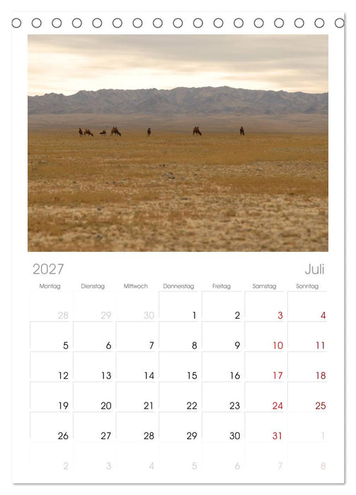 Wüste Gobi (CALVENDO Tischplaner A5H 2027)