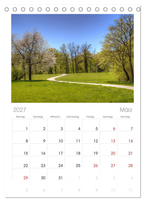 Park Schönbusch Aschaffenburg (CALVENDO Tischplaner A5H 2027)