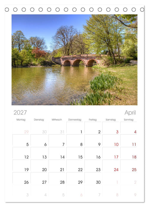 Park Schönbusch Aschaffenburg (CALVENDO Tischplaner A5H 2027)