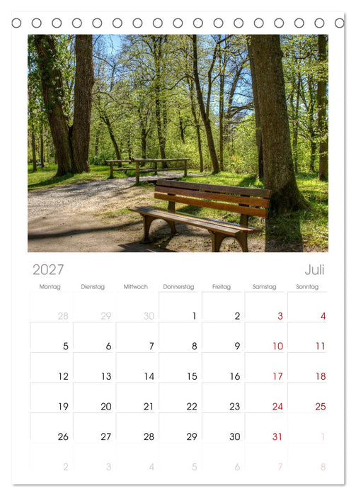Park Schönbusch Aschaffenburg (CALVENDO Tischplaner A5H 2027)