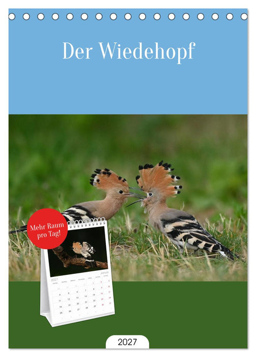 Der Wiedehopf (CALVENDO Tischplaner A5H 2027)