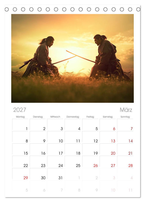 Samurai - ein Leben in Meditation (CALVENDO Tischplaner A5H 2027)