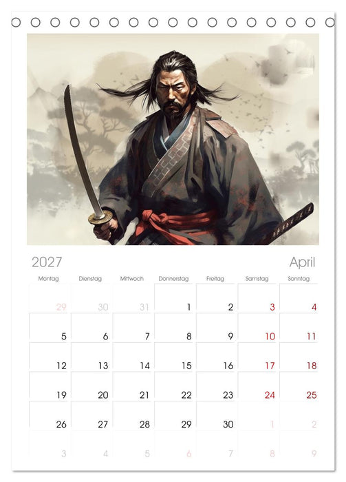 Samurai - ein Leben in Meditation (CALVENDO Tischplaner A5H 2027)