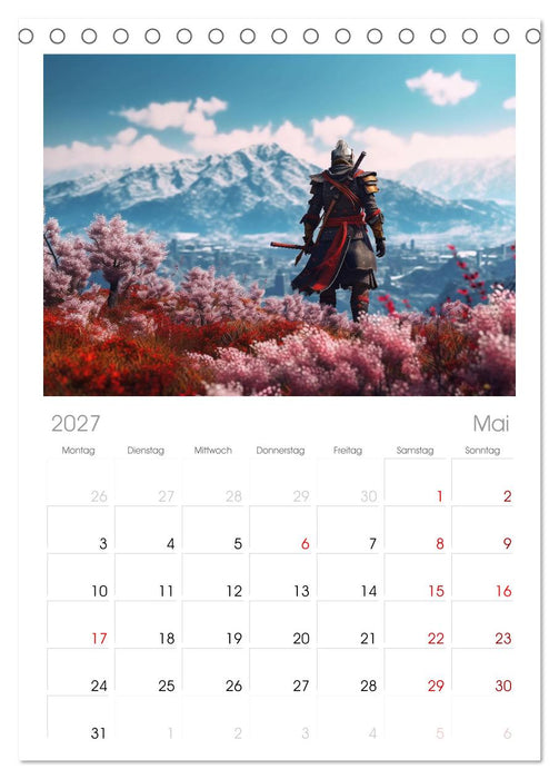 Samurai - ein Leben in Meditation (CALVENDO Tischplaner A5H 2027)