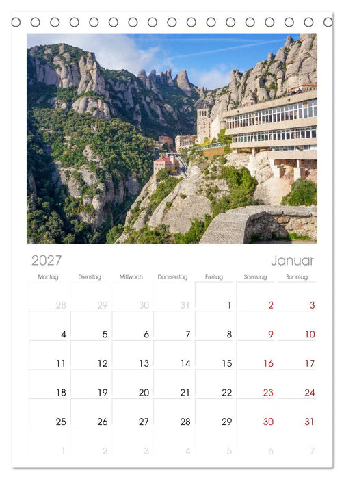 Montserrat Wanderung (CALVENDO Tischplaner A5H 2027)