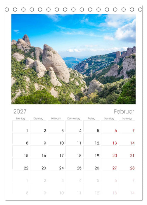 Montserrat Wanderung (CALVENDO Tischplaner A5H 2027)