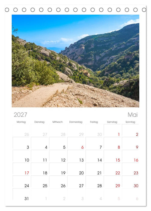 Montserrat Wanderung (CALVENDO Tischplaner A5H 2027)