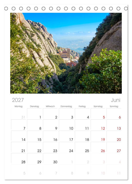 Montserrat Wanderung (CALVENDO Tischplaner A5H 2027)