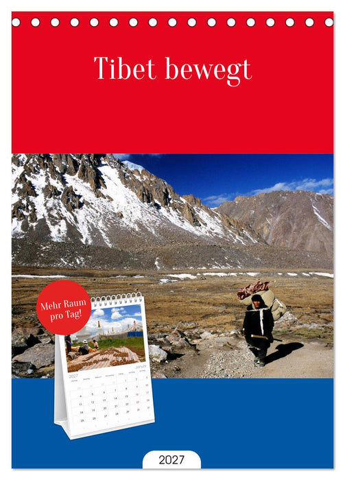Tibet bewegt (CALVENDO Tischplaner A5H 2027)