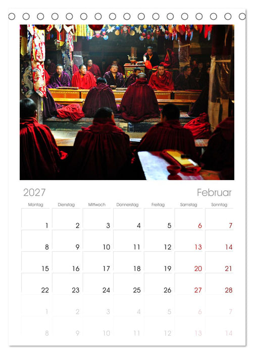 Tibet bewegt (CALVENDO Tischplaner A5H 2027)