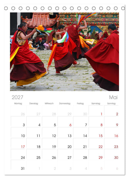 Tibet bewegt (CALVENDO Tischplaner A5H 2027)
