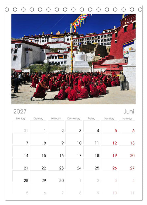 Tibet bewegt (CALVENDO Tischplaner A5H 2027)