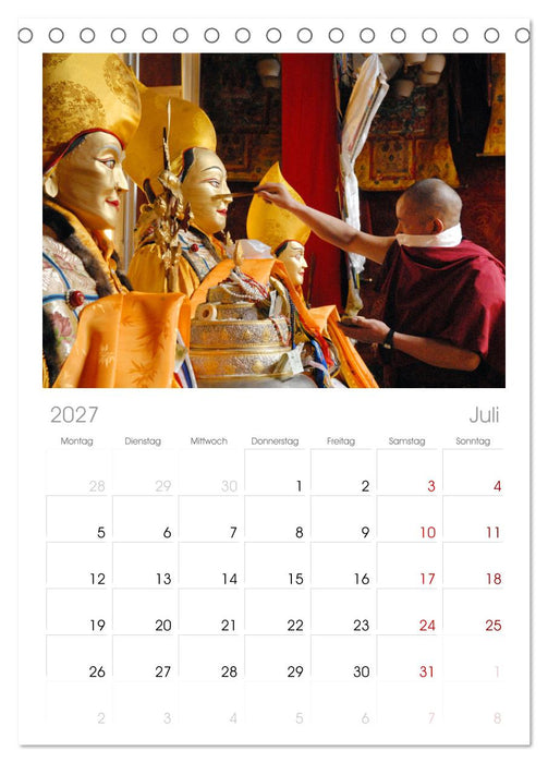 Tibet bewegt (CALVENDO Tischplaner A5H 2027)