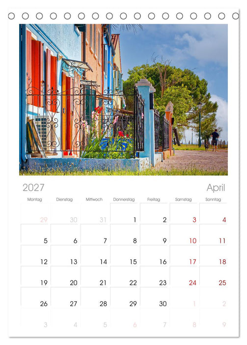 Bunt Bunter Burano (CALVENDO Tischplaner A5H 2027)