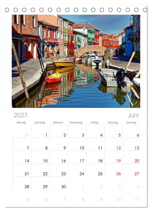 Bunt Bunter Burano (CALVENDO Tischplaner A5H 2027)