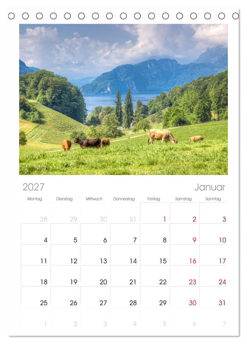 Vierwaldstättersee (CALVENDO Tischplaner A5H 2027)