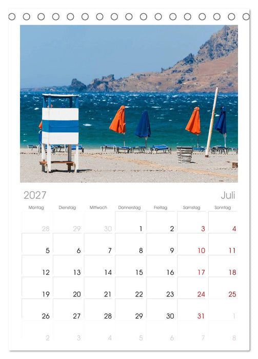 Buntes Strandleben (CALVENDO Tischplaner A5H 2027)