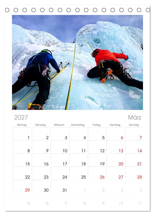 Extremsport Eisklettern (CALVENDO Tischplaner A5H 2027)