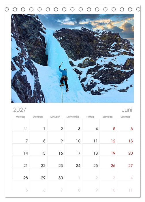 Extremsport Eisklettern (CALVENDO Tischplaner A5H 2027)