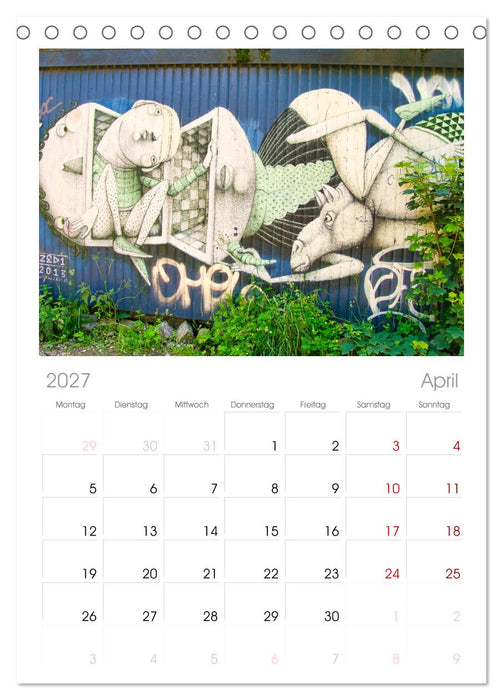 Graffiti: Die Kunst der Straße (CALVENDO Tischplaner A5H 2027)