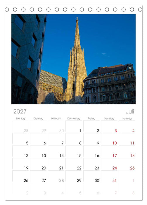 Wiener Eindrücke (CALVENDO Tischplaner A5H 2027)