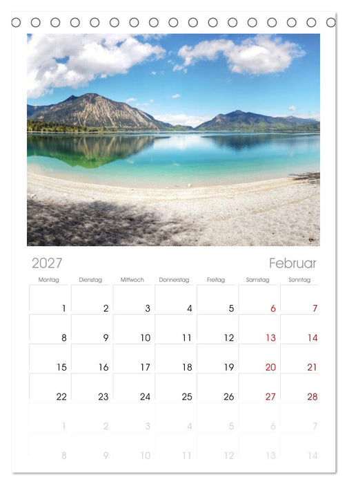 Walchensee Panorama (CALVENDO Tischplaner A5H 2027)