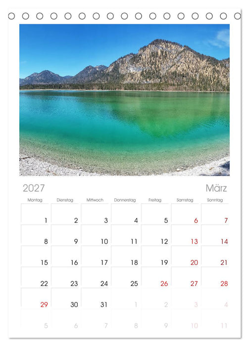 Walchensee Panorama (CALVENDO Tischplaner A5H 2027)