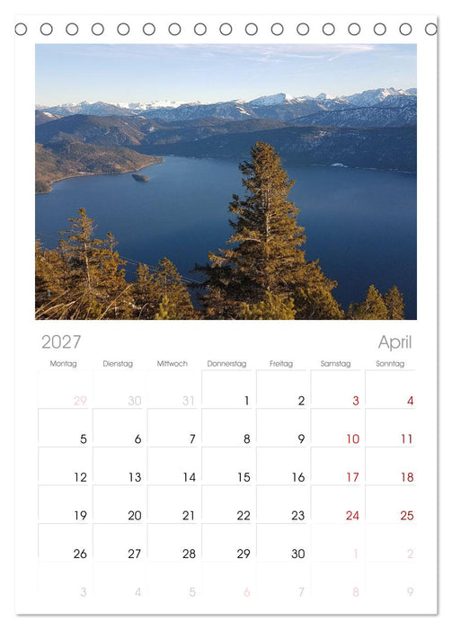 Walchensee Panorama (CALVENDO Tischplaner A5H 2027)