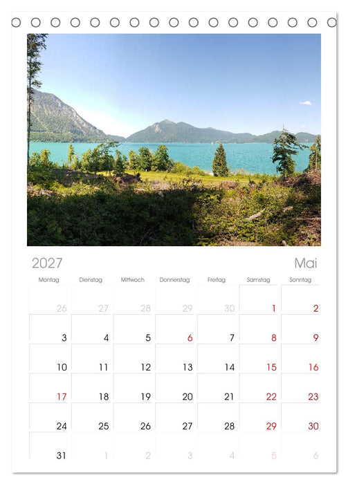 Walchensee Panorama (CALVENDO Tischplaner A5H 2027)
