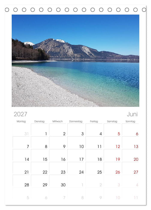 Walchensee Panorama (CALVENDO Tischplaner A5H 2027)
