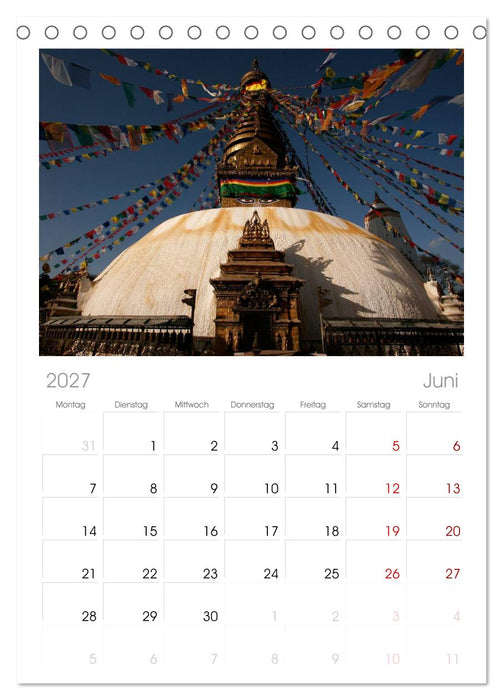 Nepal (CALVENDO Tischplaner A5H 2027)