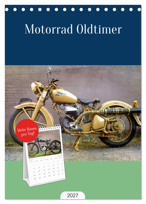 Motorrad Oldtimer (CALVENDO Tischplaner A5H 2027)