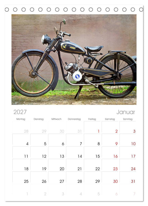 Motorrad Oldtimer (CALVENDO Tischplaner A5H 2027)