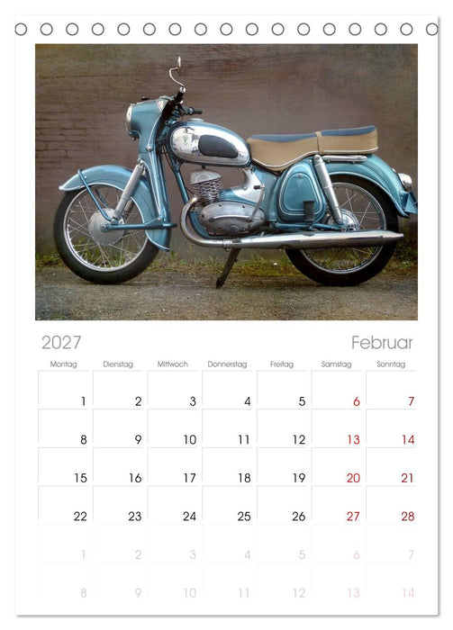 Motorrad Oldtimer (CALVENDO Tischplaner A5H 2027)