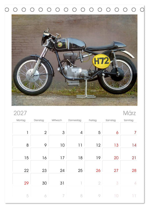 Motorrad Oldtimer (CALVENDO Tischplaner A5H 2027)