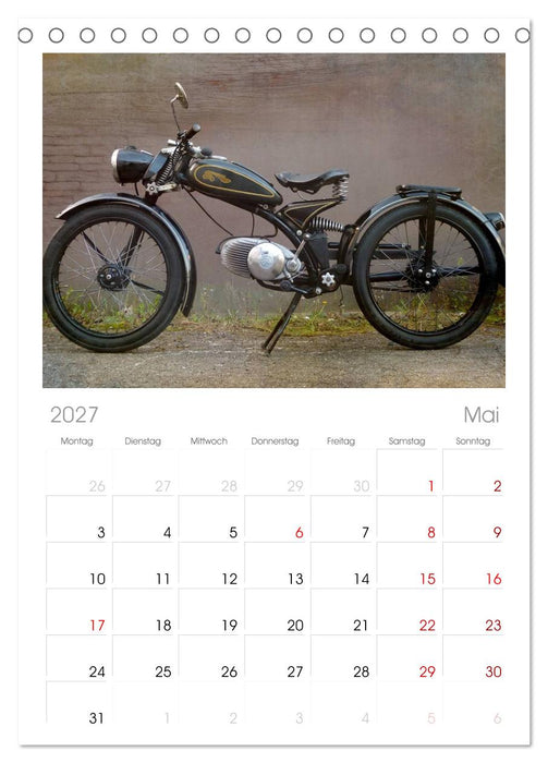 Motorrad Oldtimer (CALVENDO Tischplaner A5H 2027)