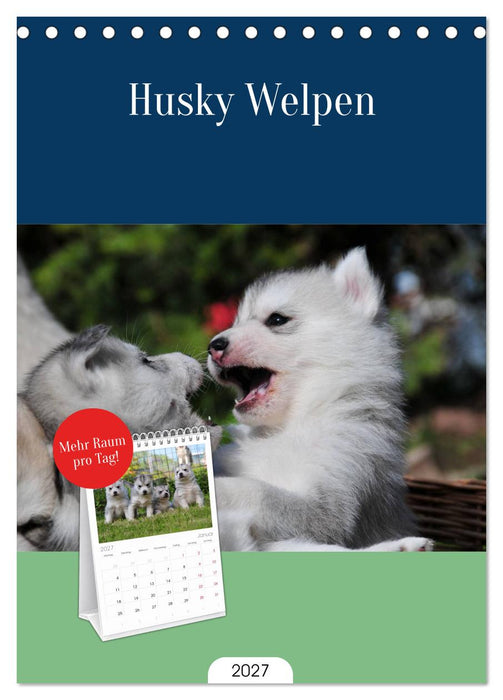 Husky Welpen (CALVENDO Tischplaner A5H 2027)