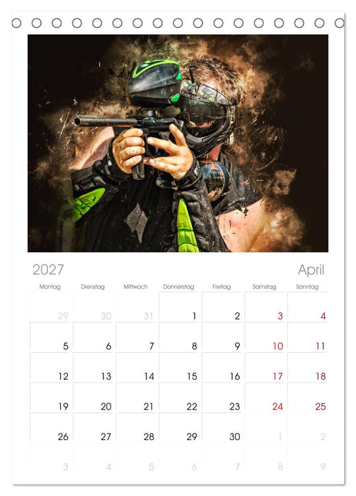 Paintball - extrem cool (CALVENDO Tischplaner A5H 2027)