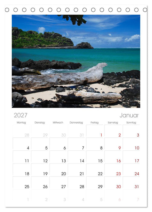 Mauritius (CALVENDO Tischplaner A5H 2027)