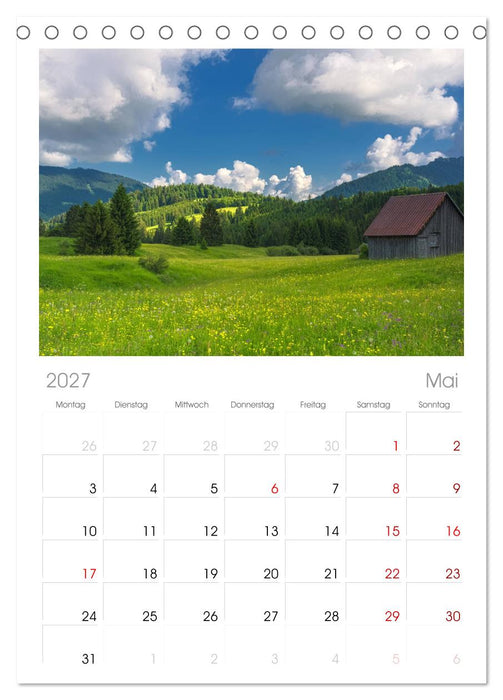 Bergwelten (CALVENDO Tischplaner A5H 2027)