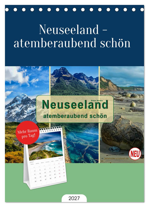 Neuseeland - atemberaubend schön (CALVENDO Tischplaner A5H 2027)