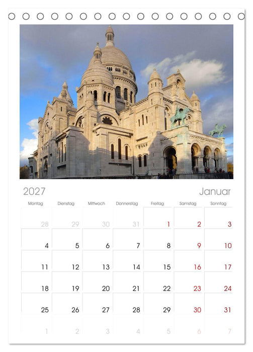 Paris (CALVENDO Tischplaner A5H 2027)