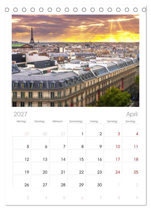Paris (CALVENDO Tischplaner A5H 2027)