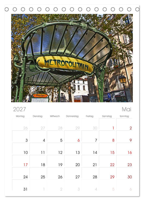 Paris (CALVENDO Tischplaner A5H 2027)